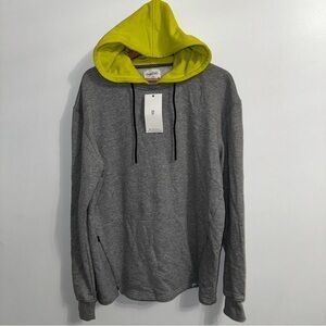 NWT Sovereign Code mens Brinx Cotton Hoodie heather grey/neon size XL